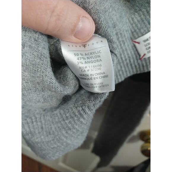 Five Four Men's L Sweater Colorblock Dark/Light Grey Pullover Long Sleeve Casual - Picture 8 of 9